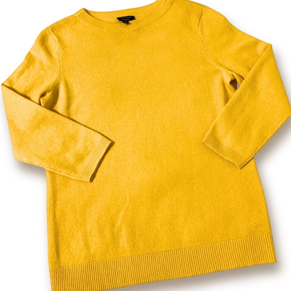 Talbots Audrey 100% Cashmere Crewneck Sweater Mustard Yellow | Size Medium - Picture 10 of 10